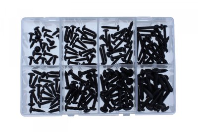 ASSORTMENT OF PAN HEAD SCREWS BLACK PHILIPSDRIVE LARGE 160 PCS (1)