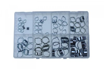 ASSORTMENT OF TWO-EAR CLAMPS STEEL ELECTROLYTIC ZINC PLATED 40-PIECE (1)
