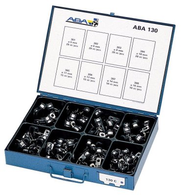 ASSORTIMENT ABA 130C COLLIERS DE SERRAGE POUR TUBE 130 PIÈCES (1PC)