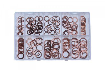 ASSORTMENT OF SEALING RINGS COPPER SMALL 200 PCS (1)