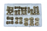 ASSORTMENT OF COMPRESSION FITTINGS 3/16-1/2 "INCH 25 PCS (1)