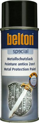 BELTON Metal protection paint 2in1 Black Glossy, Spray can 400ml
