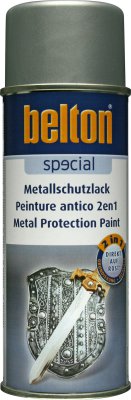 BELTON Metaalbeschermingsverf 2in1 Zilver Glanzend, Spuitbus 400ml