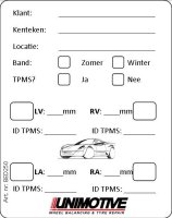 UNIMOTIVE AUTOCOLLANT POUR PNEU + CONFIRMATION TPMS (250PC)