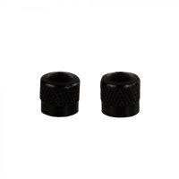 VALVE CAP VG8 ALUMINUM BLACK WITH SEAL ROUND RIBBED 7.5MM (100PCS)