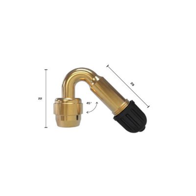 RALLONGE DE VALVE 45 DEGRÉS LAITON PRO (1PC)