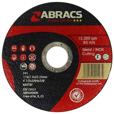 ABRACS 3* DOORSLIJPSCHIJF STAAL/RVS PROFLEX 115X1,6X22,2 (1ST)