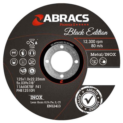 ABRACS MEULE À TRONÇONNER 5* ACIER/ACIER INOX BLACK EDITION 125X1,0X22,2 (1PC)