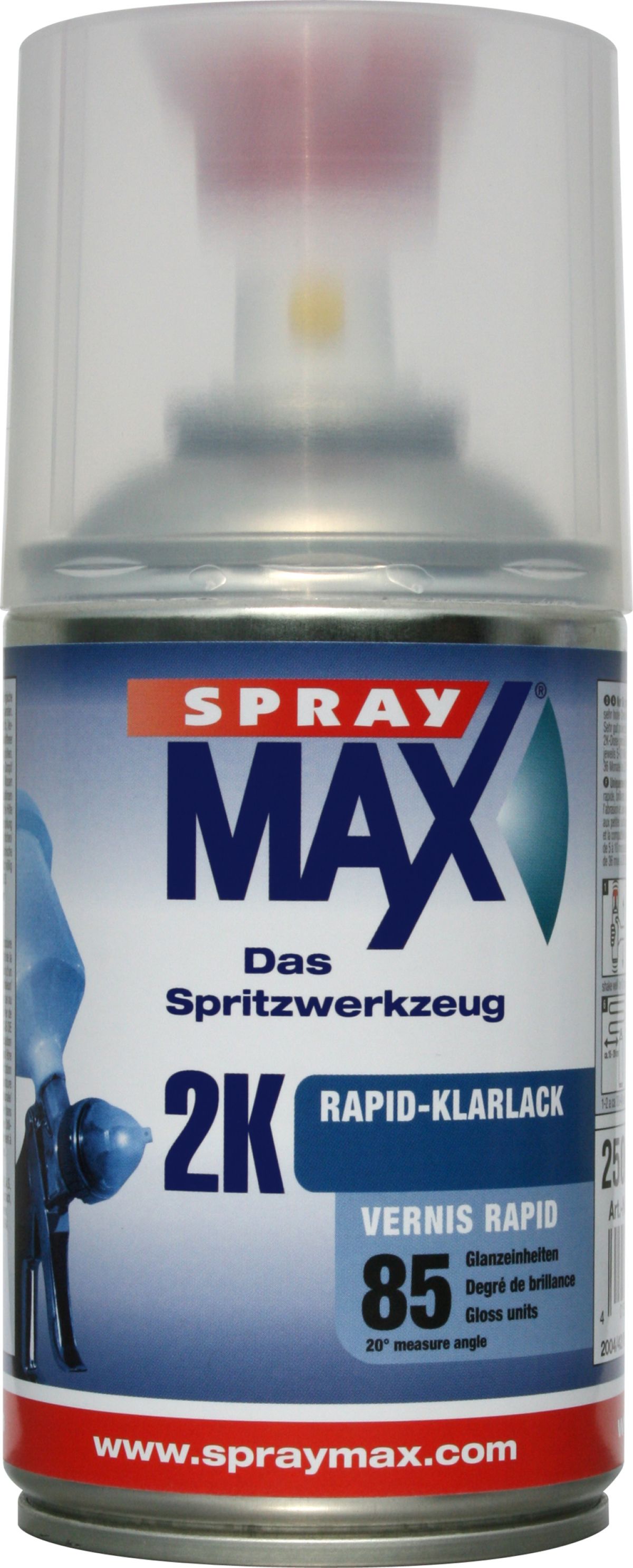 SPRAYMAX 2k Hoogglans Blanke Lak, Spuitbus 250ml