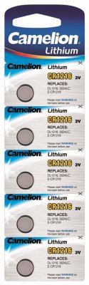 CAMELION LITHIUM CR1216 3V BLISTER (5PC)