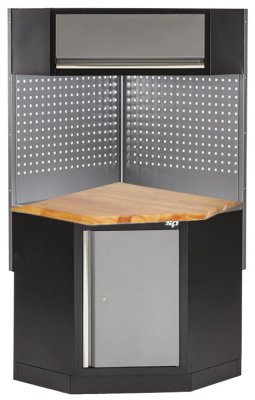SP TOOLS Corner Cabinet Complete With Wooden Worktop