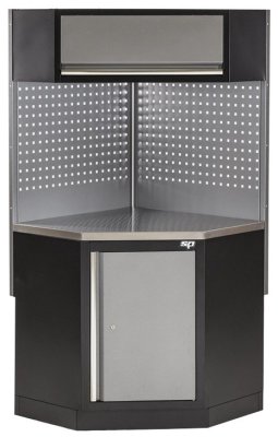 SP TOOLS Corner Cabinet Complete With Stainless Steel Worktop