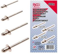 BGS TECHNIC Assortiment Rivetten 2,4-4,8mm, 400-delig