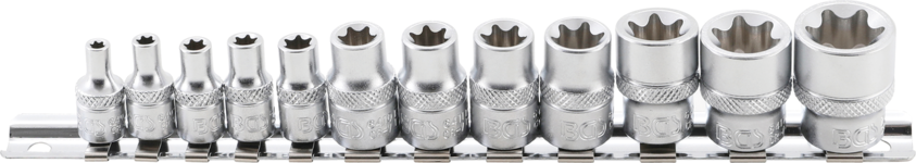 BGS TECHNIC Doppenset E-profiel 1/4" (6,3mm) & 3/8" (10mm) Txe 4-20, 12-delig