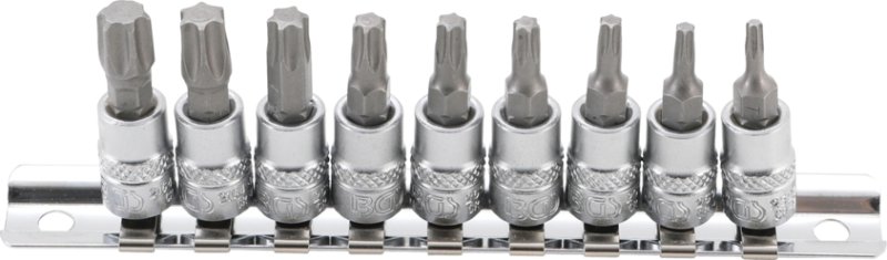 BGS TECHNIC 1/4" (6,3mm) Dopsleutelbitset, T-profiel (voor Torx) T10 - T50, 9-dlg