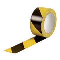 Adhesive tape black-yellow for indoors, 33m