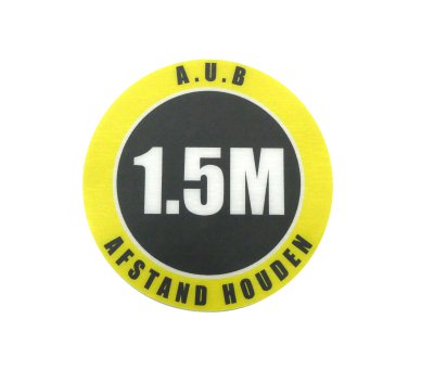 Sticker Rond Ø15cm, 1.5m Afstand