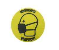 Sticker Rond Ø15cm, Mondkapje Verplicht