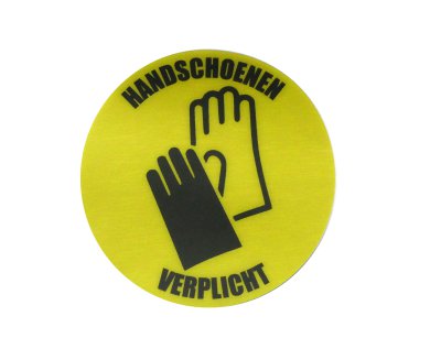 Autocollant Rond Ø15cm, Gants Requis