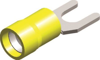 PVC CABLE LUG 684 FORK YELLOW M4 (4.3) (25PCS)