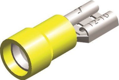 PVC CABLE LUG 555 FEMALE YELLOW 9,4X1,2 (5PCS)