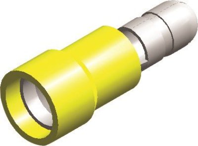 COSSE MÂLE JAUNE RONDE 5,0MM (5PC)