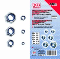 BGS TECHNIC Locknuts Assortment, 146 Pieces