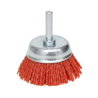 DELTACH Nylon Cup Brush On Pin 6mm - Ø 75mm - (p80)red