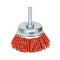 DELTACH Brosse à Godet En Nylon Sur Tige 6mm - Ø 75mm - (p80)rouge