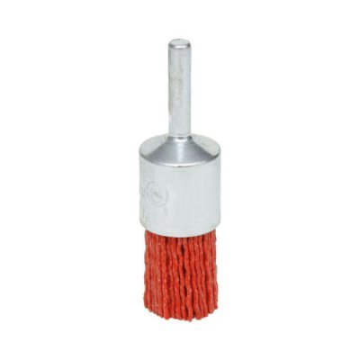 DELTACH Brosse D'extrémité En Nylon Sur Tige 6mm - Ø 30mm - (p80)rouge