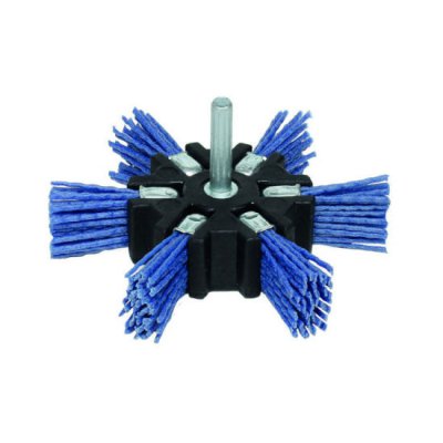 DELTACH Brosse à Rabats En Nylon Sur Broche 6mm - Ø 100mm - (p180)bleu