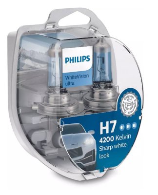 PHILIPS H7 Lampes De Voiture Whitevision Ultra +w5w (2pcs)