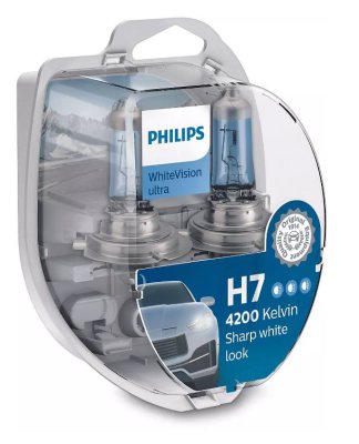 PHILIPS H7 Car bulbs Whitevision Ultra +w5w (2pcs)