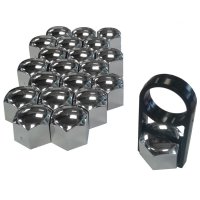 VERSACO Capuchon D'écrou De Roue 17mm Chromé Avec Outil (20pcs)