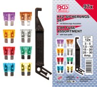 BGS TECHNIC Assortment of Normal Plug Fuses, 97 Pieces