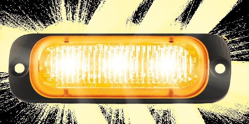AEB Oranje Led Flitser, 3 Leds, 12/24v, 86x27x10.6mm