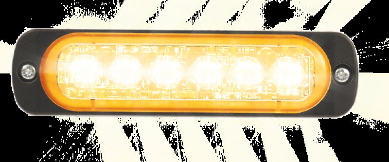 AEB Oranje Led Flitser, 6 Leds, 12/24v, 113x28x9mm