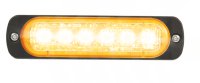 AEB Flash Orange, 6 Leds, 12/24v, 113x28x9mm