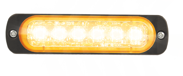 AEB Oranje Led Flitser, 6 Leds, 12/24v, 113x28x9mm