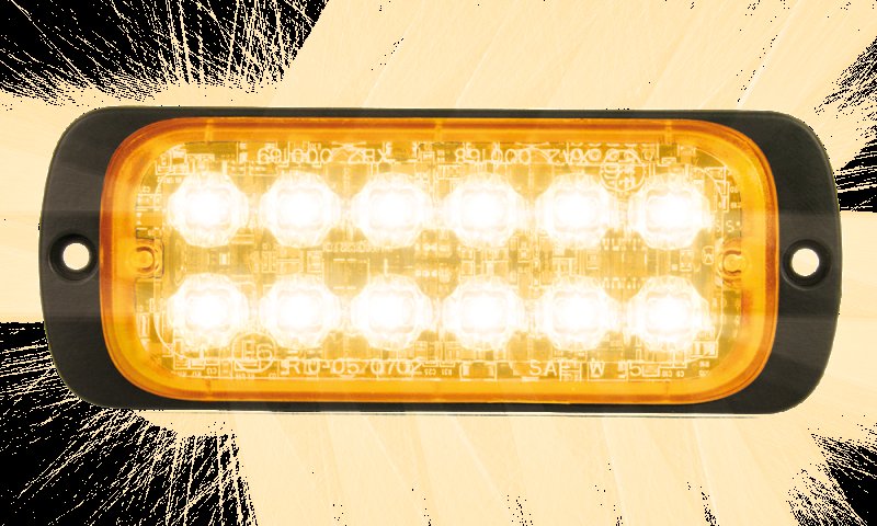 AEB Oranje Led Flitser, 12 Leds, 12/24v, 115x43x9mm