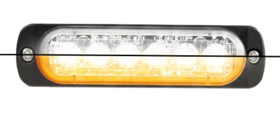 AEB Duo Wit/oranje Led Flitser, 6 Leds, 12/24v, 113x28x9mm