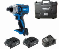 DRAPER D20 | 1/4" (6.3mm) Battery Impact Wrench 20v, Incl 2x 2.0 Ah Batteries