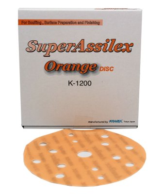 KOVAX Super Assilex Orange Sanding Discs, Ø152mm, P1200 (25pcs)