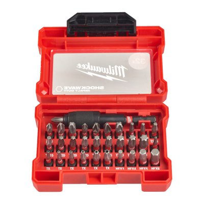 MILWAUKEE Shockwave Screw Bit Set with Belt Clip, 32 Pieces