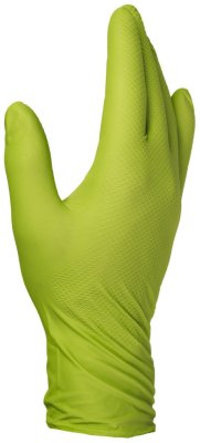 FINIXA Super Grip Nitrile Disposable Gloves Lime Green, Medium (50pcs)