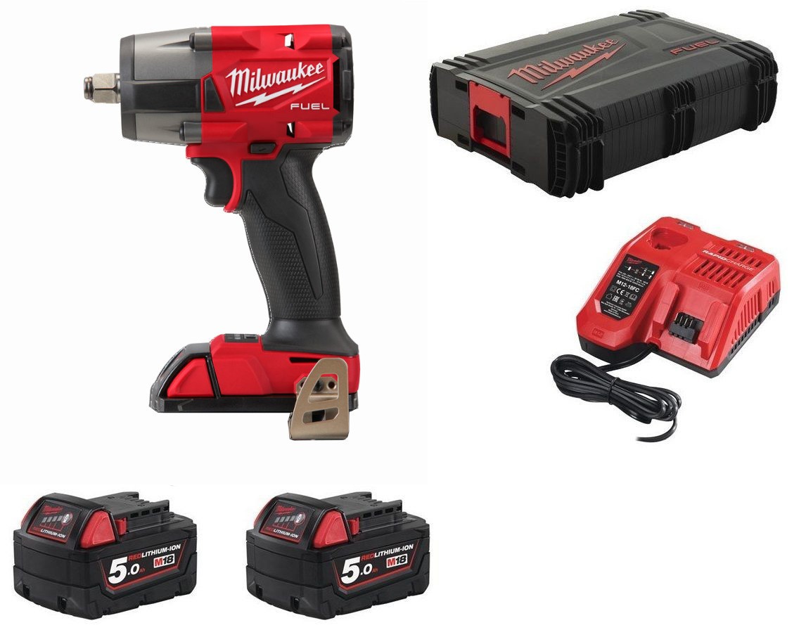 MILWAUKEE 1/2" (12,5mm) Slagmoersleutel Met Frictiering, M18 Fmtiw2f12-502x, Kit