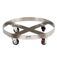 MAMMUTH Drum roller on wheels stainless steel, for 200l drums