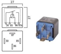 MINI CONTACT MAKE RELAY 12V 30A 4-POLE (1PCS)