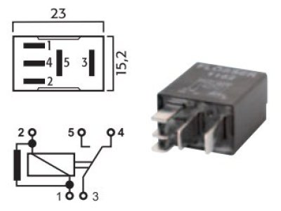 MINI CONTACT MAAK RELAIS 12V 40A 4-POLIG (1ST)