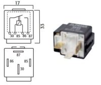 MINI CONTACT MAKE RELAY 12V 30A WITH FUSE 4-POLE (1PCS)